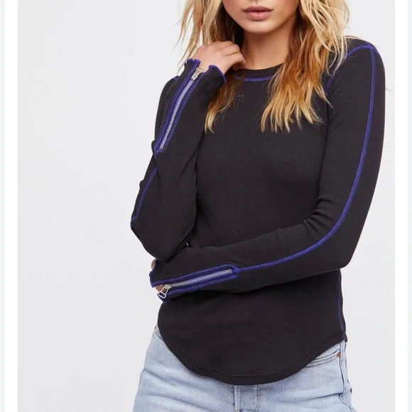 Free people Women's Tops & Tees Thermals & Henleys Zip It Cuff Thermal - Picture 4 of 4